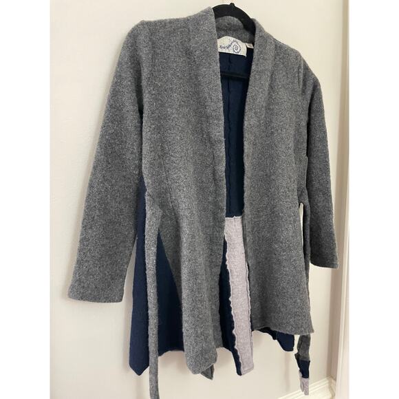Anthropologie Cozy Minimalist Rosie Niera Denisse 100% Boiled Wool Navy Jacket S - Picture 7 of 13